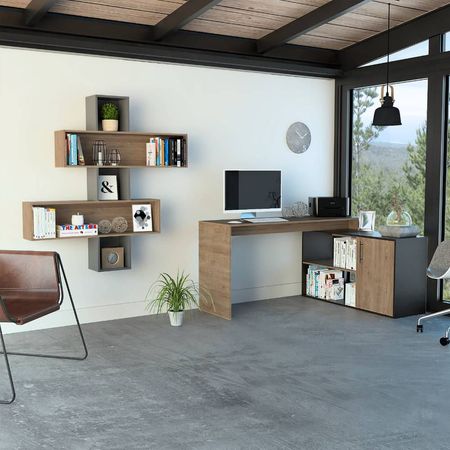 Escritorio 1L + Wall 2B Bibao - Miel / Wengue