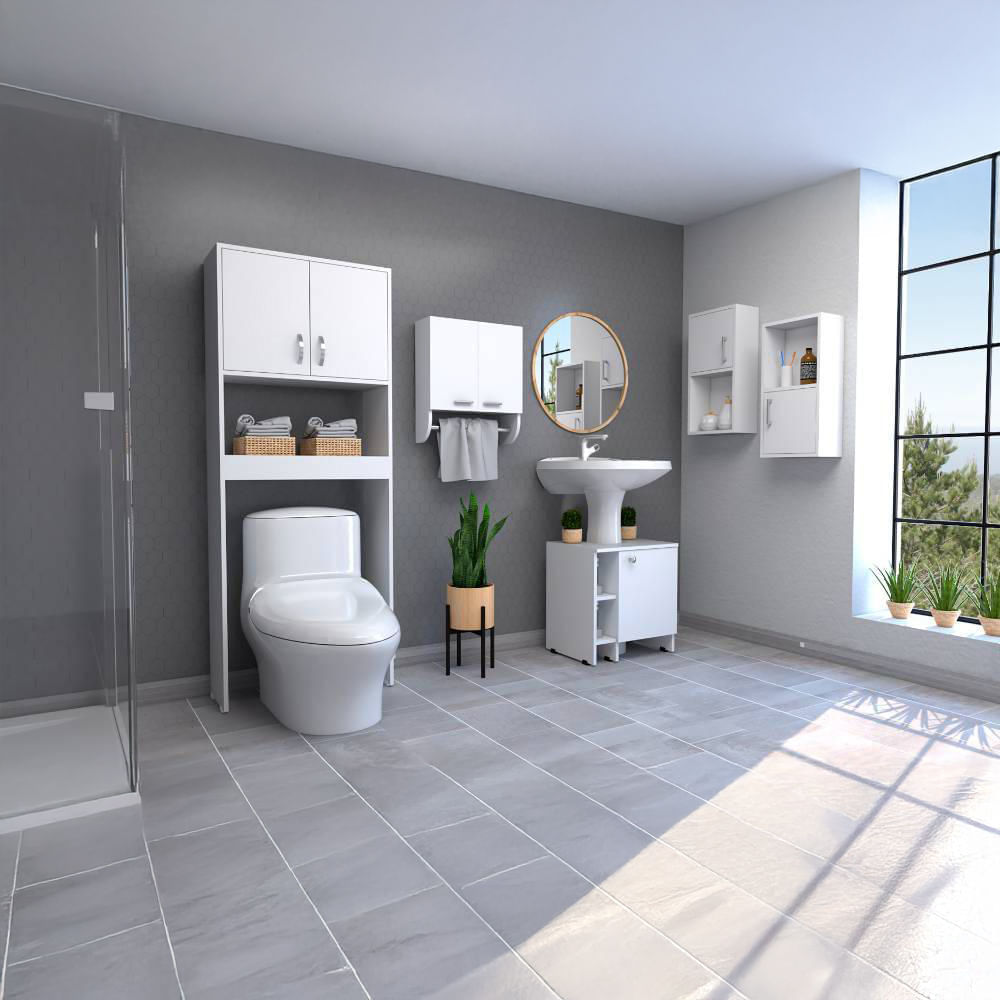 Botiquin Bath 28 + Optimizadores Lavamanos 47-A + Baño 63-A + Auxiliar X2 - Blanco