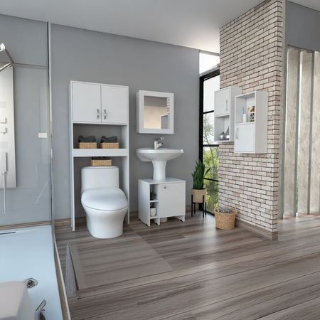 Botiquin Bath 47-B + Optimizadores Lavamanos 47-A + Baño 63-A + Auxiliar X2 - Blanco