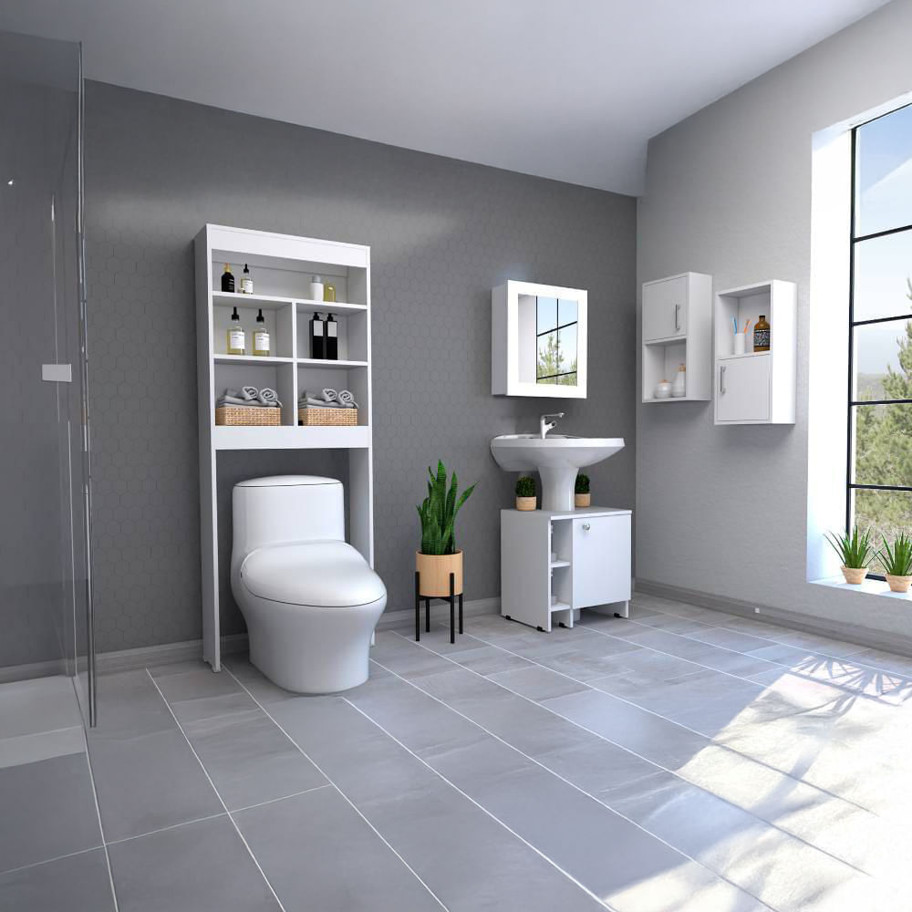 Botiquin Bath 47-B + Optimizadores Lavamanos 47-A + Baño 20 + Auxiliar X2 - Blanco