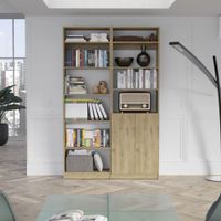 Combo Home Estante 2 Puertas + Estante 5 Repisas + 2 Complementos - Macadamia