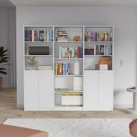 Combo Home 2 Estantes 2 Puertas + Estante 5 Repisas - Blanco
