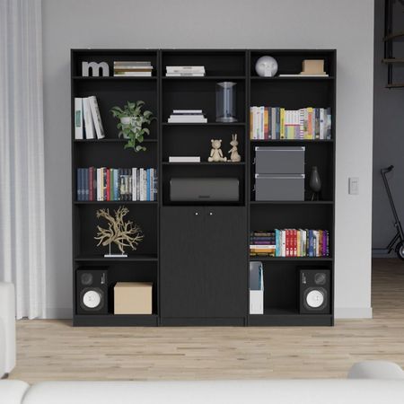 Combo Home 2 Estantes 4 Repisas + Estante 2 Puertas + 3 Complemento - Wengue