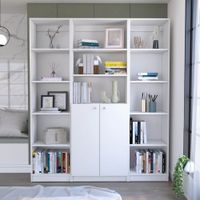 Combo Home 2 Estantes 45cm + Estante 2 Puertas - Blanco
