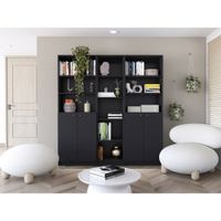 Combo Home 2 Estantes 2 Puertas + Estante 45cm - Wengue