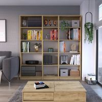 Combo Home 2 Estantes 62cm + Estante 45cm - Macadamia