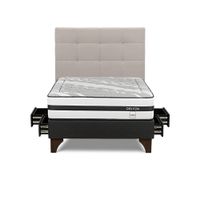 Dormitorio Europeo con Cajones Driven 2 Plazas + Respaldo Issey