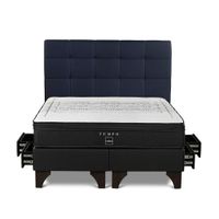 Dormitorio Europeo con Cajones Tempo Queen + Respaldo Issey