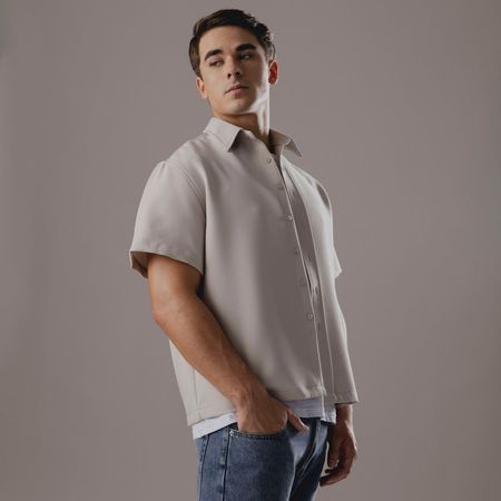 Camisa Hombre Solid Texas Manga Corta Hypnotic  Beige M
