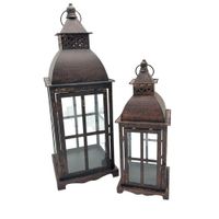 Farol De Metal Set Con 2 Unidades Hl1024 FLORIPASTORE