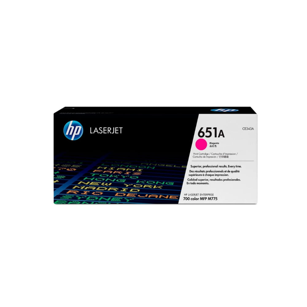 Tóner HP CE343A 651A Magenta Alta Capacidad 16,000 Páginas Compatible con Impresoras LaserJet