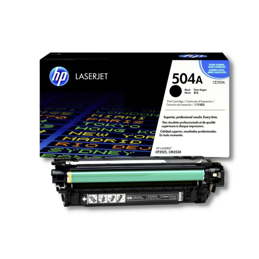 Toner HP CE250A (504A) Negro Compatible para Impresora CP3525 - 5000 Páginas de Alta Calidad