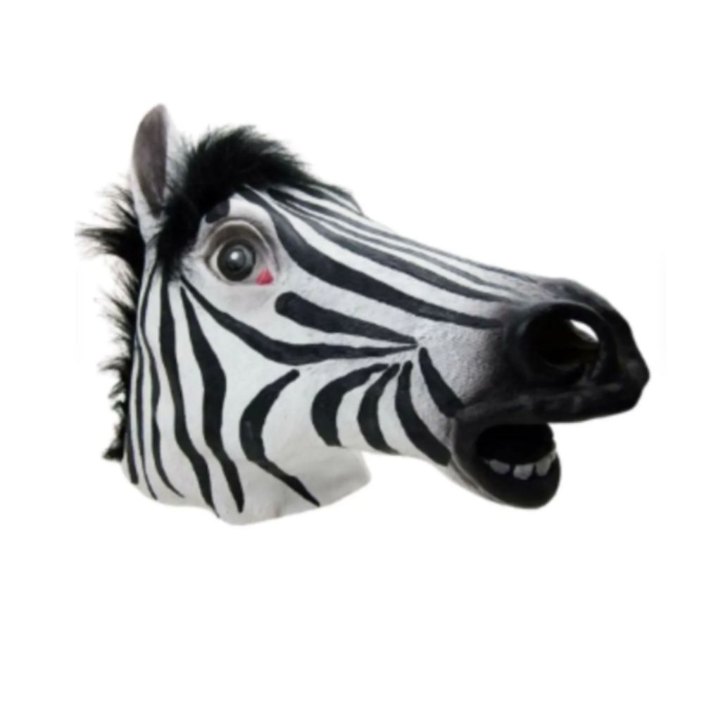 Máscara de Látex Zebra Cosplay Halloween Fiesta