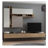 Mesa de TV Flotante con repisas Mirko Multicolor 5 puertas TU MESITA