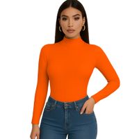 Polo Cafarena Manga Larga Rib Grueso Sab-16 Color Naranja