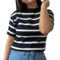 Polo Mujer Hilo 43Sot1 Gab-18 Rayas Negro