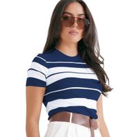 Polo Mujer Hilo New Ecoshoping 359G-17 Color Azul