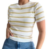Polo Mujer Hilo 43Sot1 Gab-18 Rayas Beige