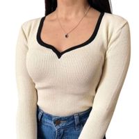 Polo Mujer Cuello Corazon Manga 373G Meg-22 Color Hueso