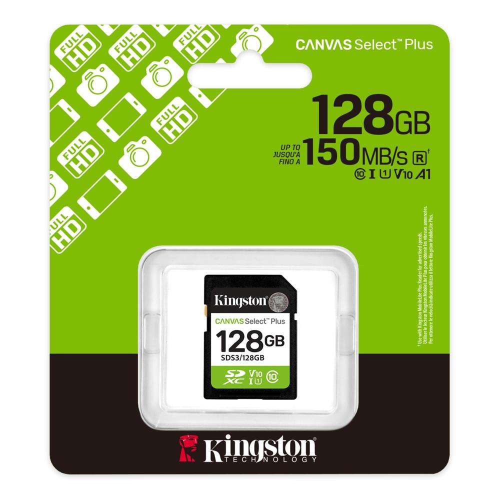 Tarjeta memoria SDXC Kingston Canvas Select Plus - 128GB