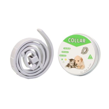 Collar Antipulgas para Perro Cachorro/Pequeño en Lata de Color Gris