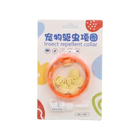 Collar Repelente de Insectos para Mascotas Color Naranja
