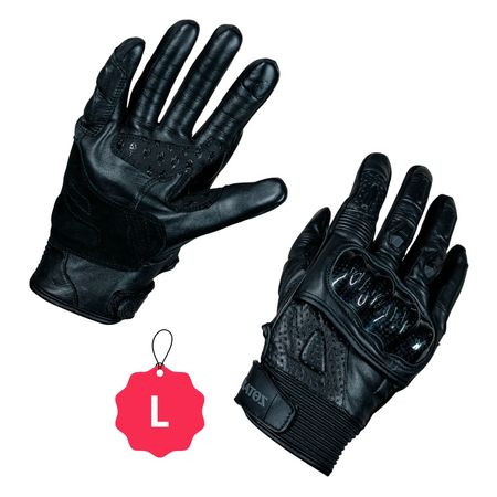 Guantes para Motociclista Kratoz Modelo WORKER Negro Cuero Talla L