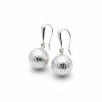 ARETE DE PLATA COLGANTE BOLITA REDONDA CON DISEÑO