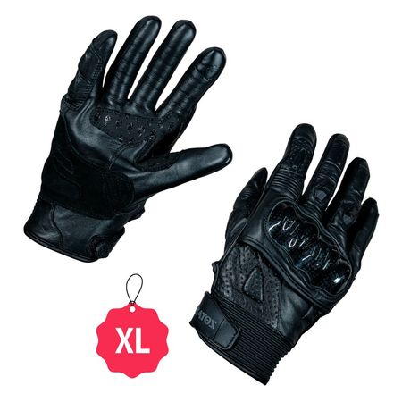 Guantes para Motociclista Kratoz Modelo WORKER Negro Cuero Talla XL