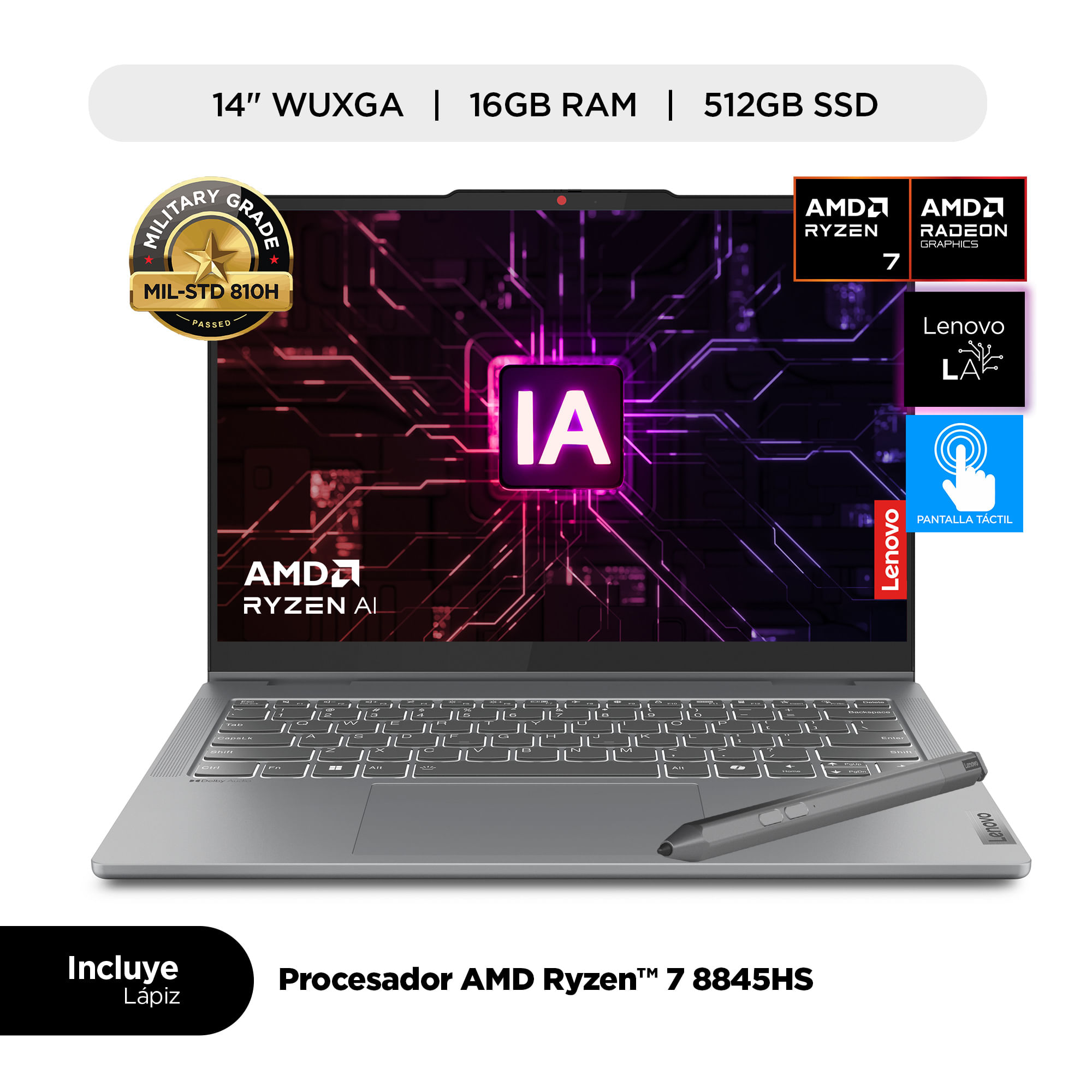 Laptop IA LENOVO IdeaPad 5 2 en 1 14"" AMD Ryzen 7 8845HS 16GB RAM 512GB SSD