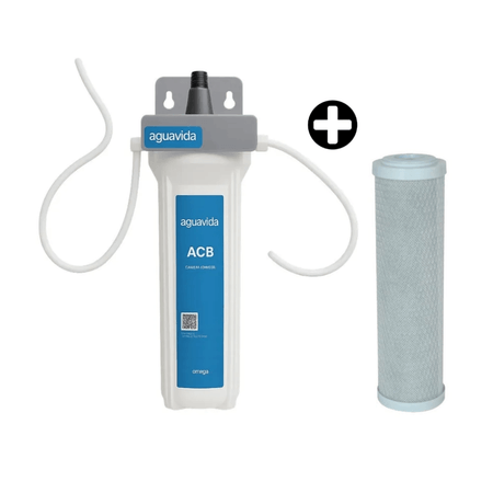 COMBO Agua Vida: Purificador 1 Etapa Bajo Lavadero + Cartucho Repuesto Filtro Carbono Activado
