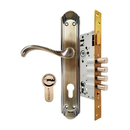 Cerradura de Embutir Eurolocks Galassia Bronce Antiguo 4 Pivotes