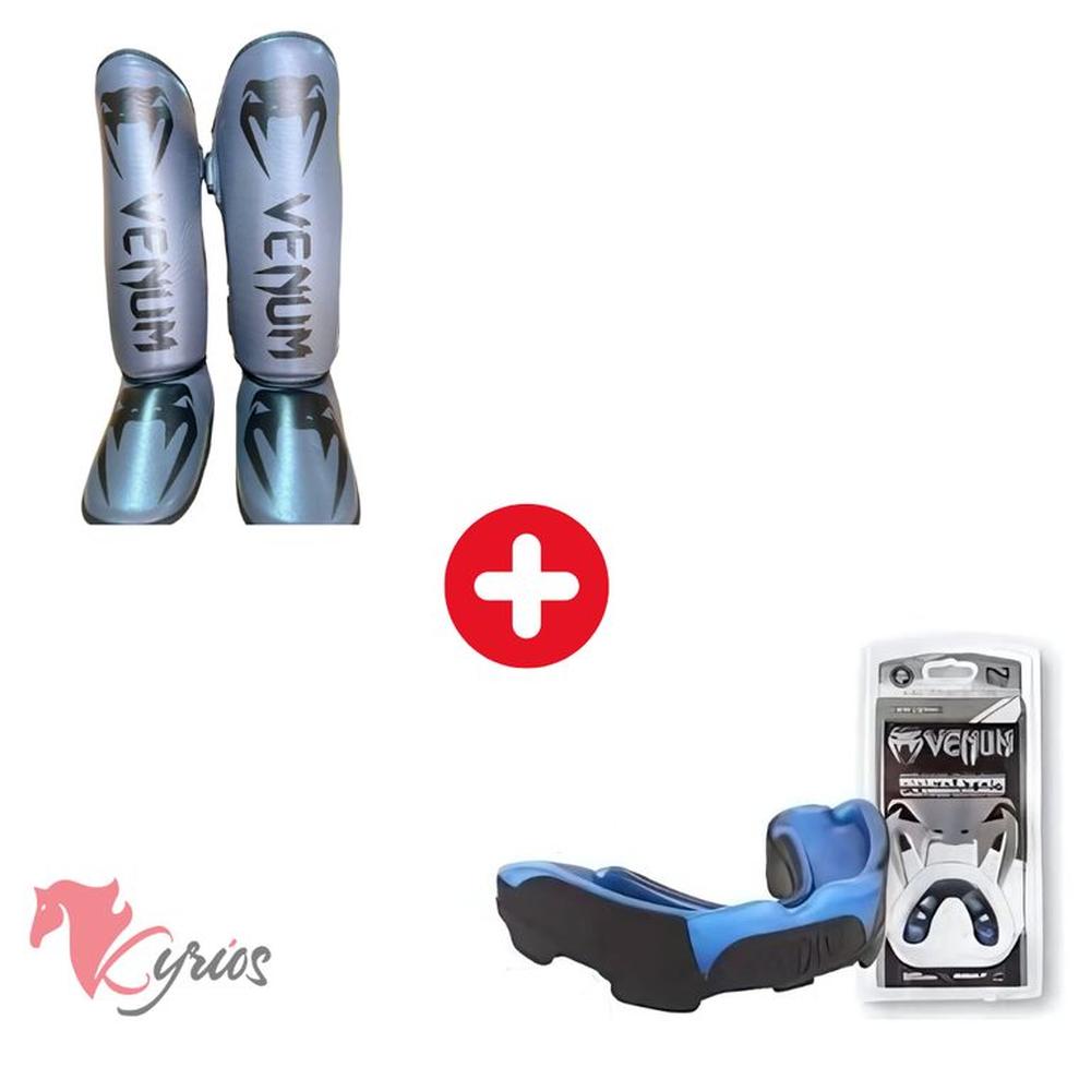 CANILLERA VENUM IMPORTADA TALLA L + BUCAL VENUM L GRIS