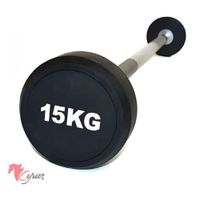 Barra Recta De Peso Fijo De 15 KG Standard Negro