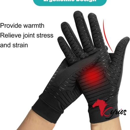 Guantes De Compresión Con Cobre Terapéutico Alivia La Artritis Talla L L NEGRO