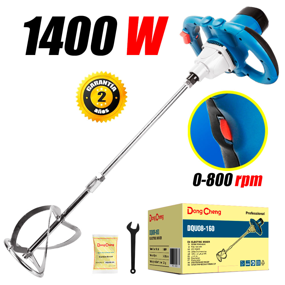 Mezcladora Pegamento Pintura Cemento Industrial Dongcheng DQU08-160 1400W