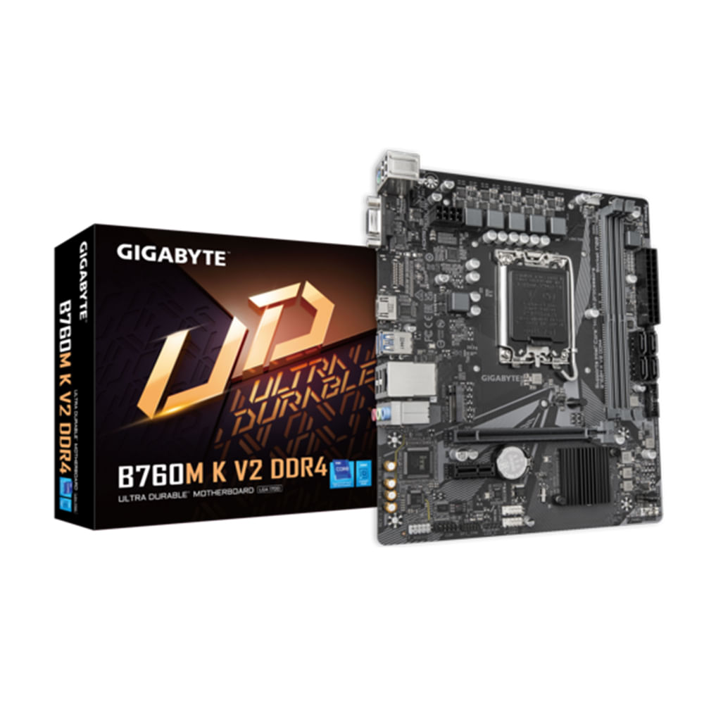 Motherboard Gigabyte B760M K V2 LGA1700, Chipset Intel B760, mATX, DDR4 para un rendimiento superio