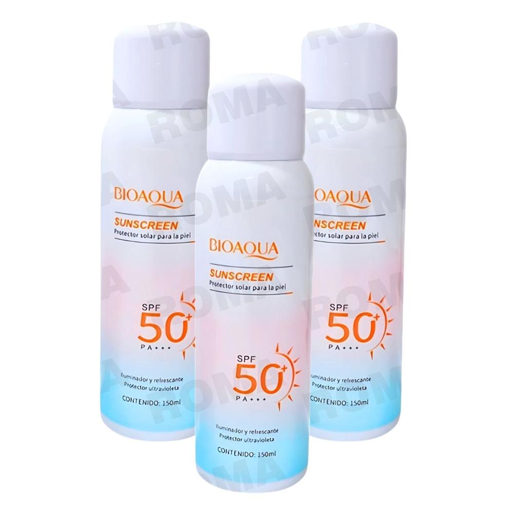 PACK 3 BLOQUEADOR SOLAR ACLARANTE SPRAY 150ML BIOAQUA