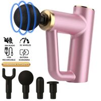 Pistola Masajeador Profundo POWERFUL THERAPY 32 Velocidades Rosa