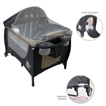 Cuna Corral Para Bebé Circus Beige