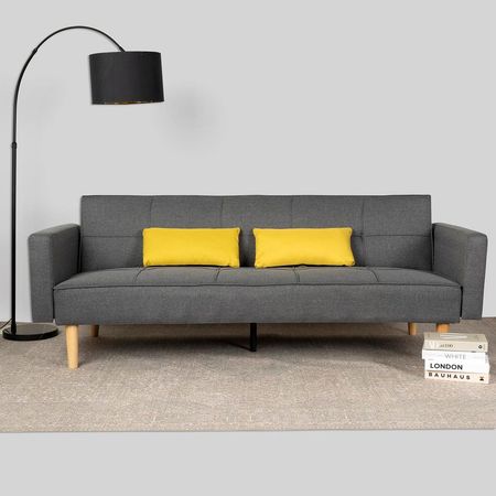Sofá Cama Oslo + 2 Cojines Gris