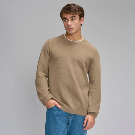 Chompa Hombre Double Texture HypnoticBeige XL