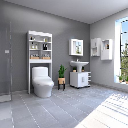 Botiquin Bath 47-B + Optimizadores Lavamanos 55 + Baño 20 + Auxiliar X2 - Blanco