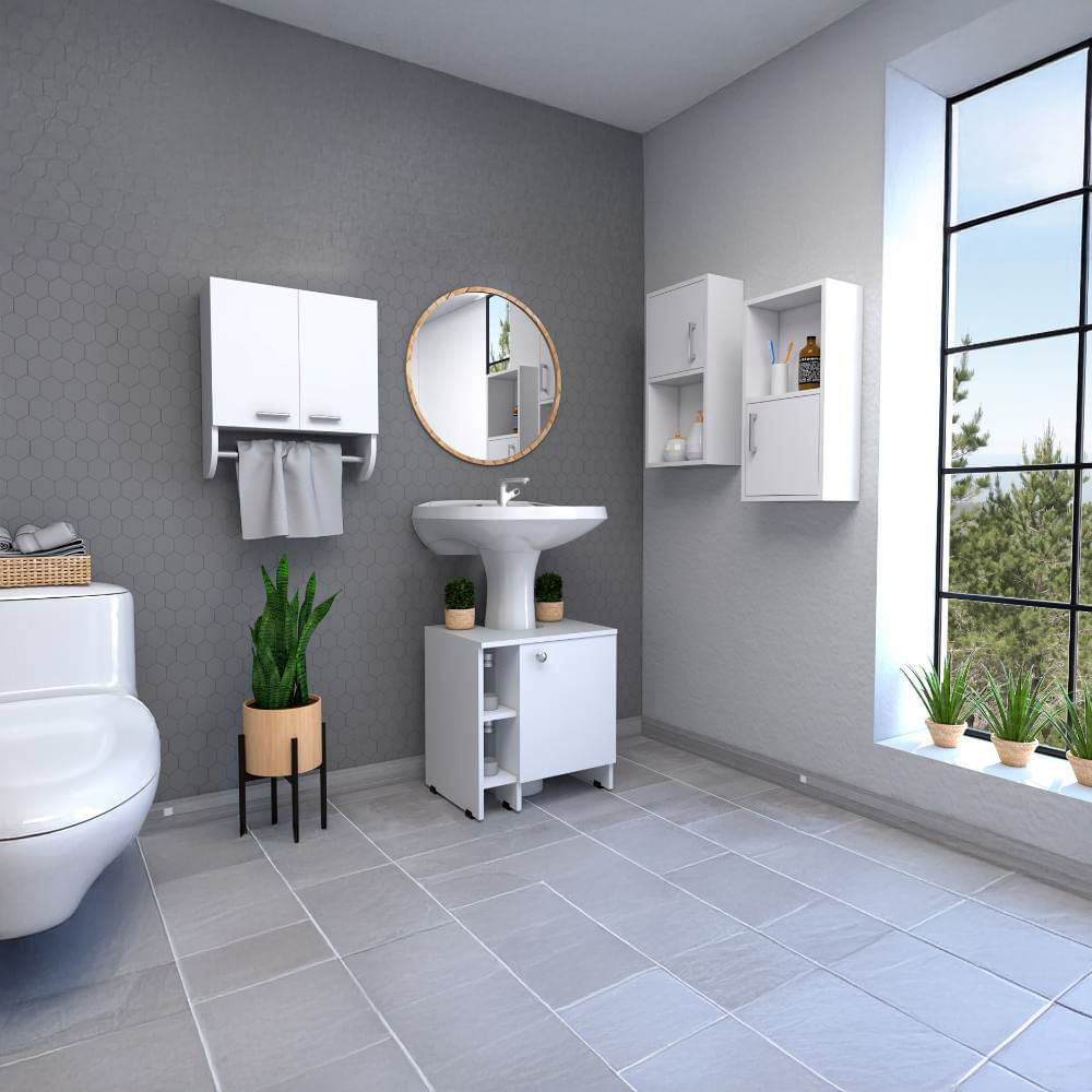 Botiquin Bath 28 + Optimizador Lavamanos 47-A + Auxiliar X2 - Blanco