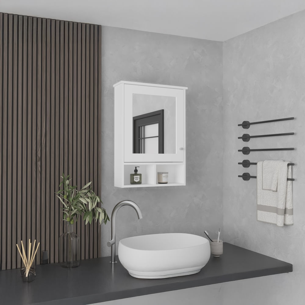 Botiquin Depp 1 Puerta Con Espejo - Blanco