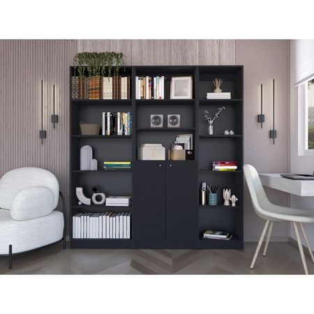 Combo Home Estante 62cm  + Estante 2 Puertas + Estante 45cm - Wengue