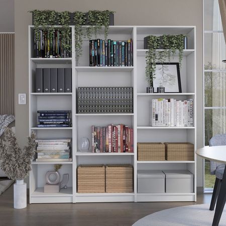 Combo Home 2 Estantes + Estante 4 Repisas - Blanco