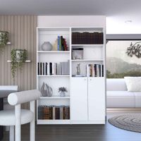 Combo Home Estante + Estante 2 Puertas - Blanco