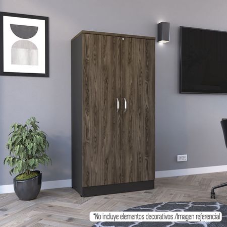 Biblioteca Home Office 2 Puertas Coñac - Negro