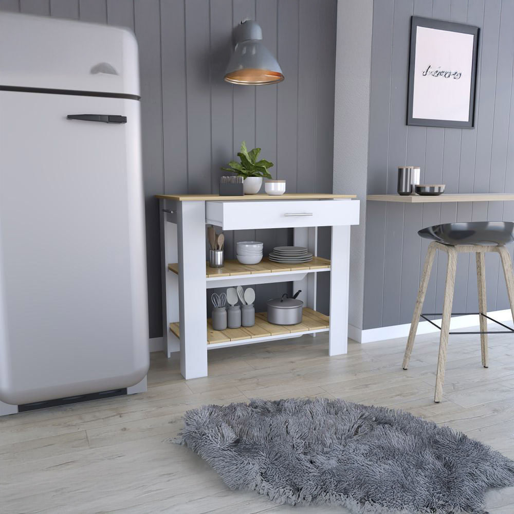 Isla De Cocina Cala-40 1 Cajon Blanco